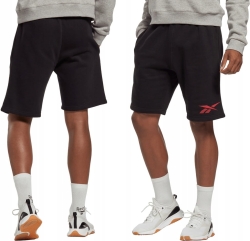 REEBOK KRÓTKIE SPODENKI SZORTY MĘSKIE MŁODZIEŻOWE DRESOWE BAWEŁNIANE - HR6998